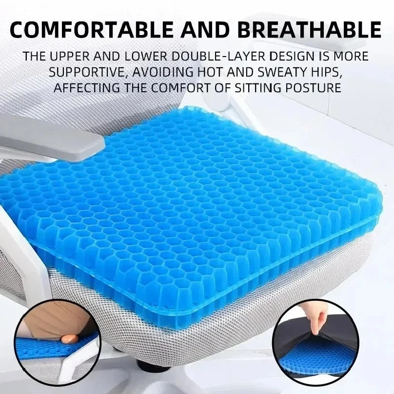 Honeycomb-Breathable-Gel-Seat-Cushion-Cooling-Double-Thick-Egg-Sitting-Pad-MatOp Honeycomb-Breathable-Gel-Seat-Cushion-Cooling-Double-Thick-Egg-Sitting-Pad-MatOp