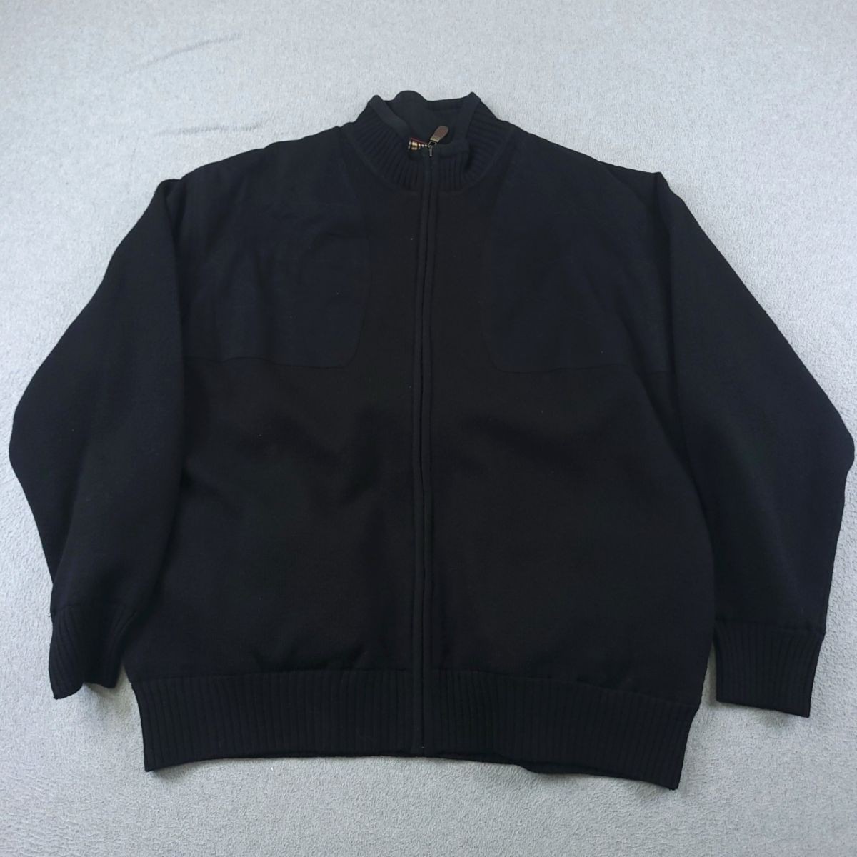 Orvis Foul Weather Sweater Mens XL Black Wool Full Zip Lined Shooting Hunting