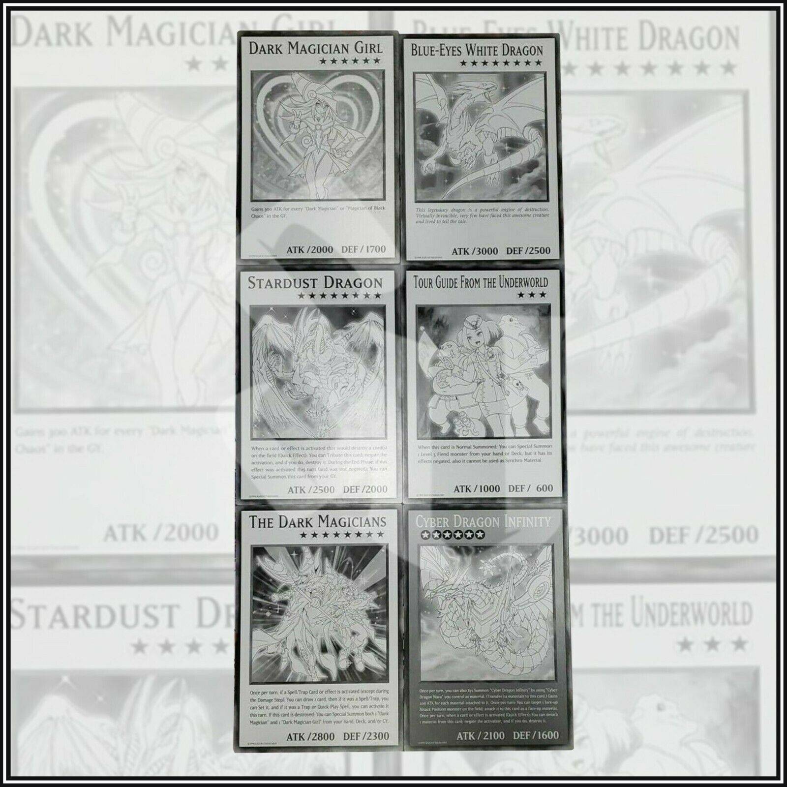 YuGiOh BLUE-EYES WHITE DRAGON, DARK MAGICIAN GIRL 6 OVERSIZED GIANT CARDS🔥