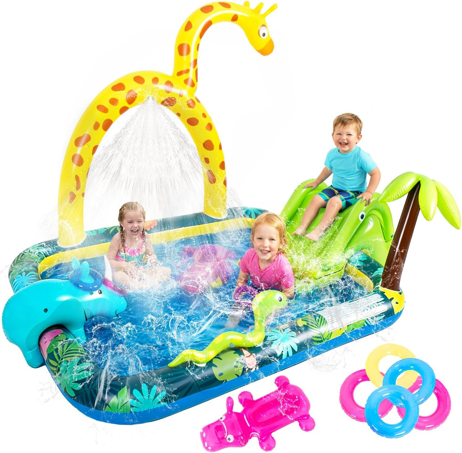 Inflatable Jungle Animal Play Center, Inflatable Water Park Kiddie Pool with