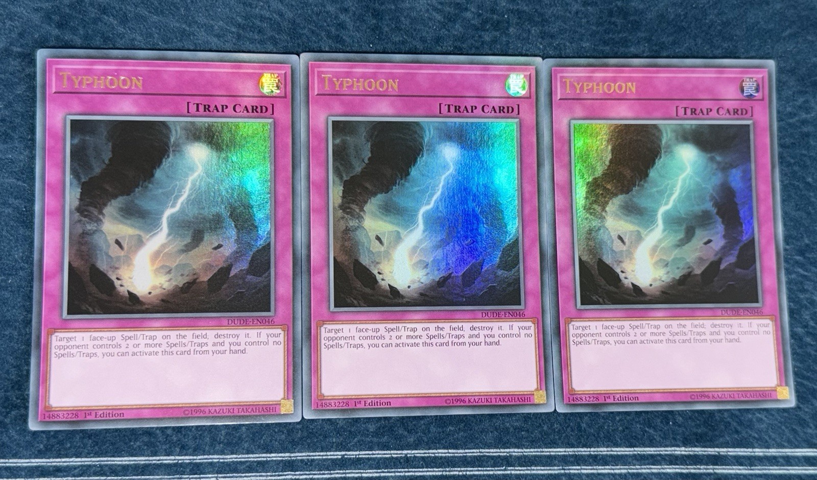 3x Typhoon Ultra Rare Duel Devastator Playset Yu-Gi-Oh 3x Typhoon Ultra Rare Duel Devastator Playset Yu-Gi-Oh