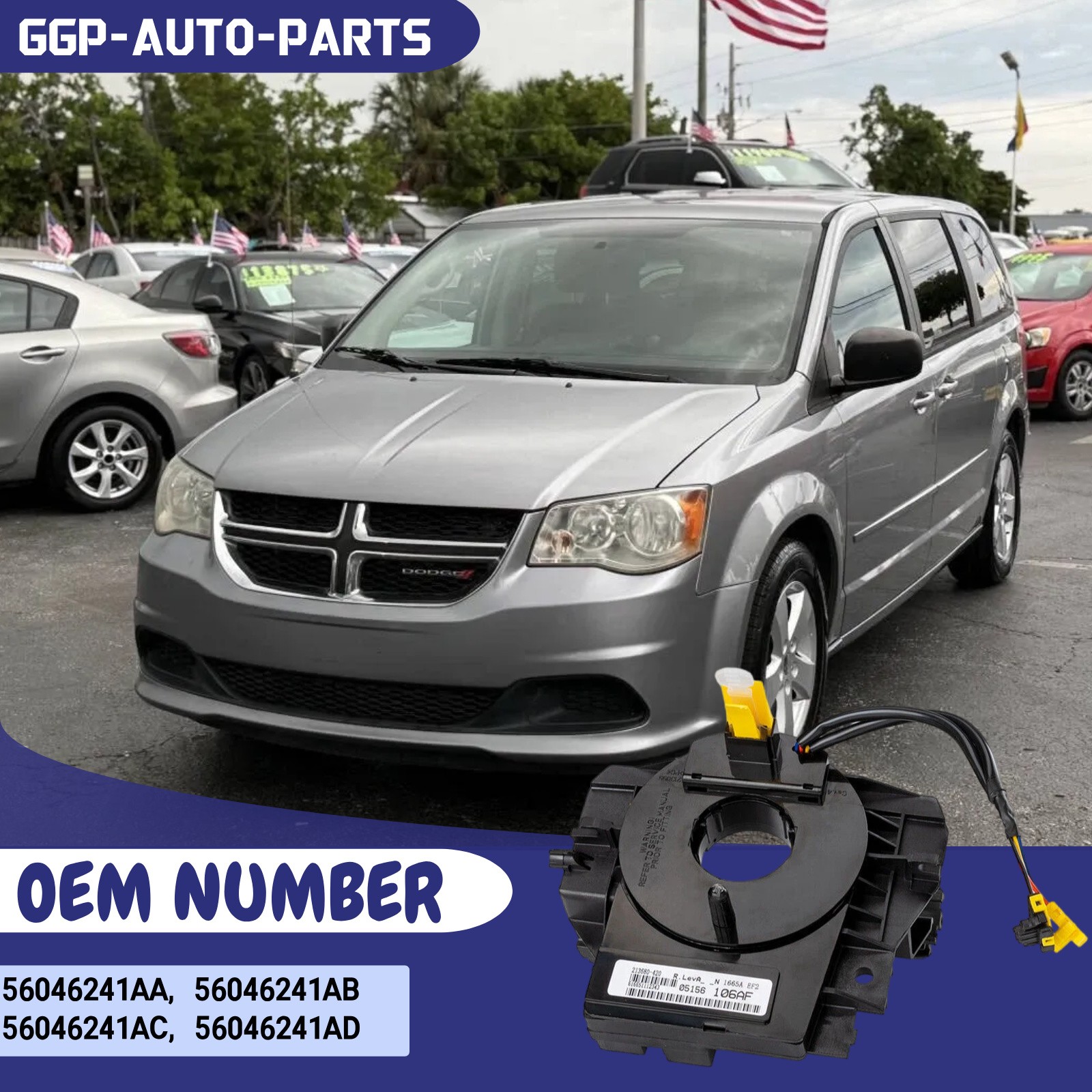 NEW High-Quality Clock Spring 56046241AG Fits Chrysler Town & Country 2008-2011