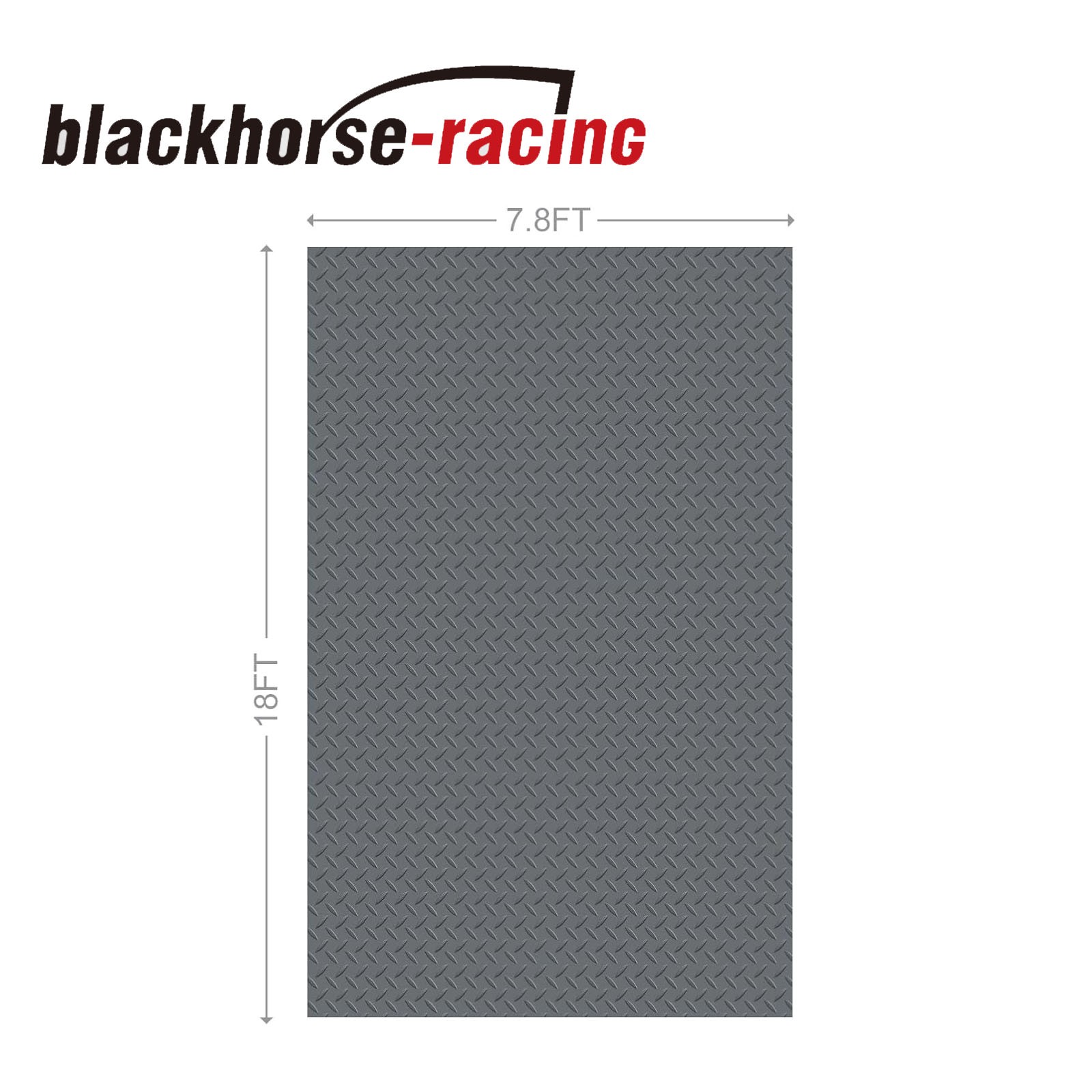 Garage Floor Mat 7.8X18FT,2.8mm Thickened Flooring Roll Diamond Plate PVC Rubber