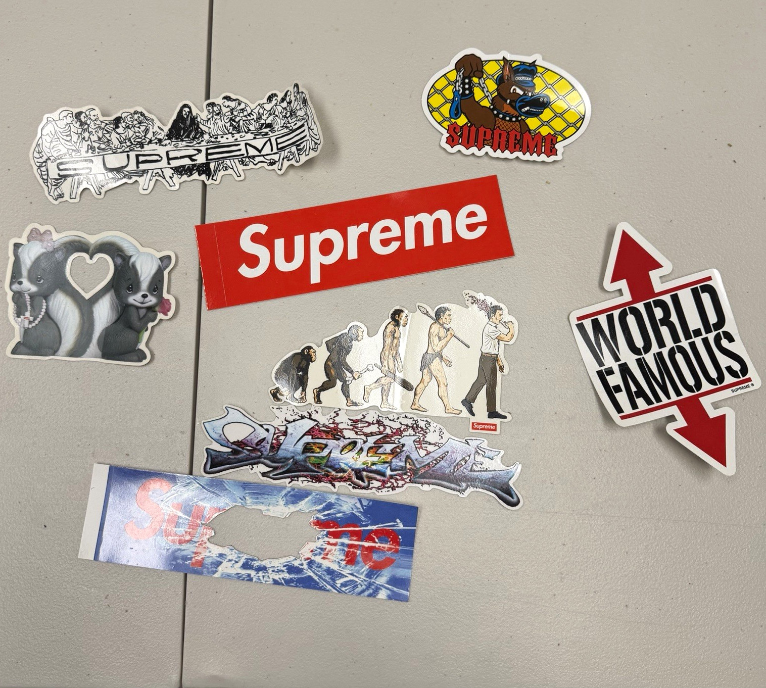 Random Pull Supreme Multicolor Logo Streetwear Sticker Lot Assorted Designs