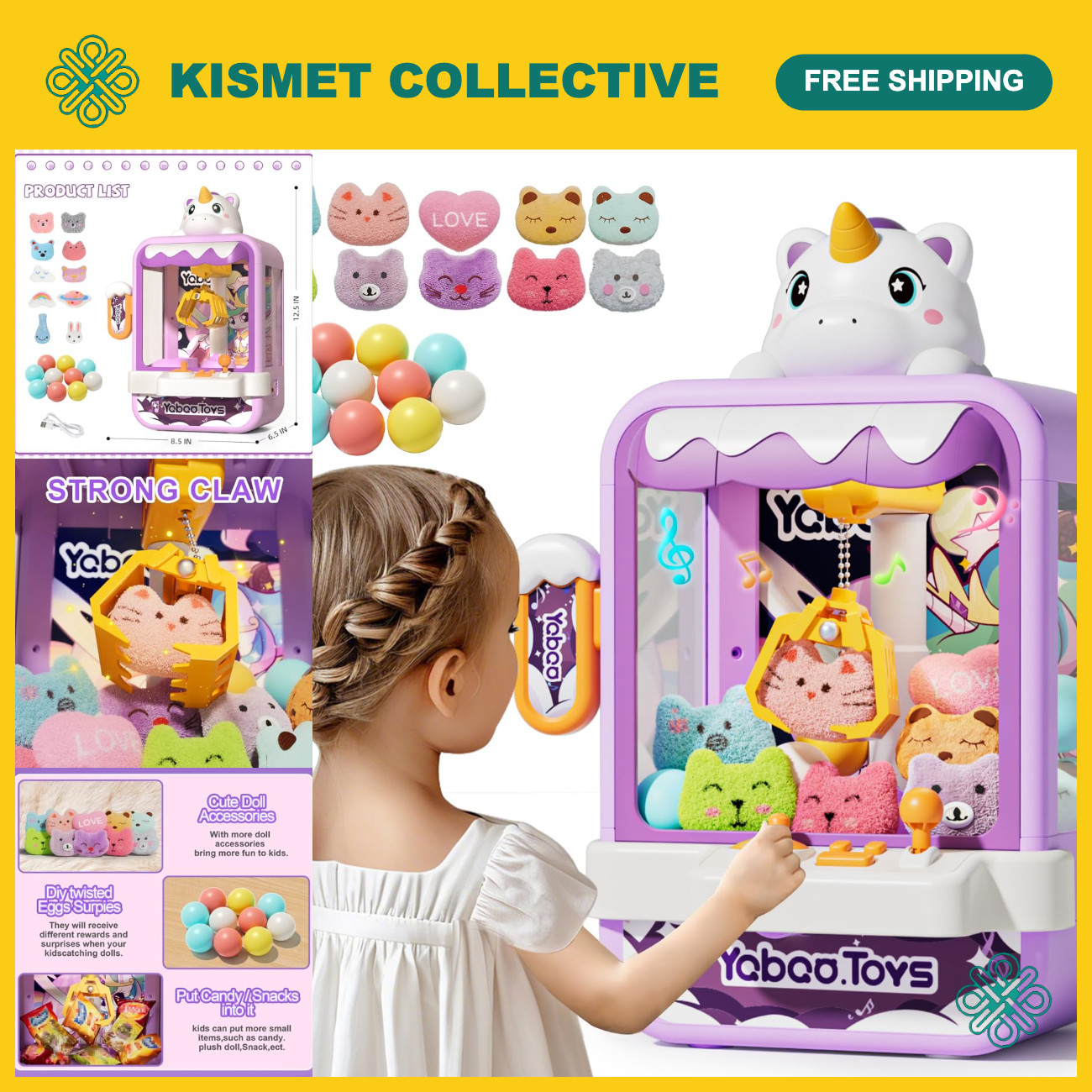 Claw Machine Toy for Kids - Fun Vending Game for Girls Ages 3-8, Great Gift