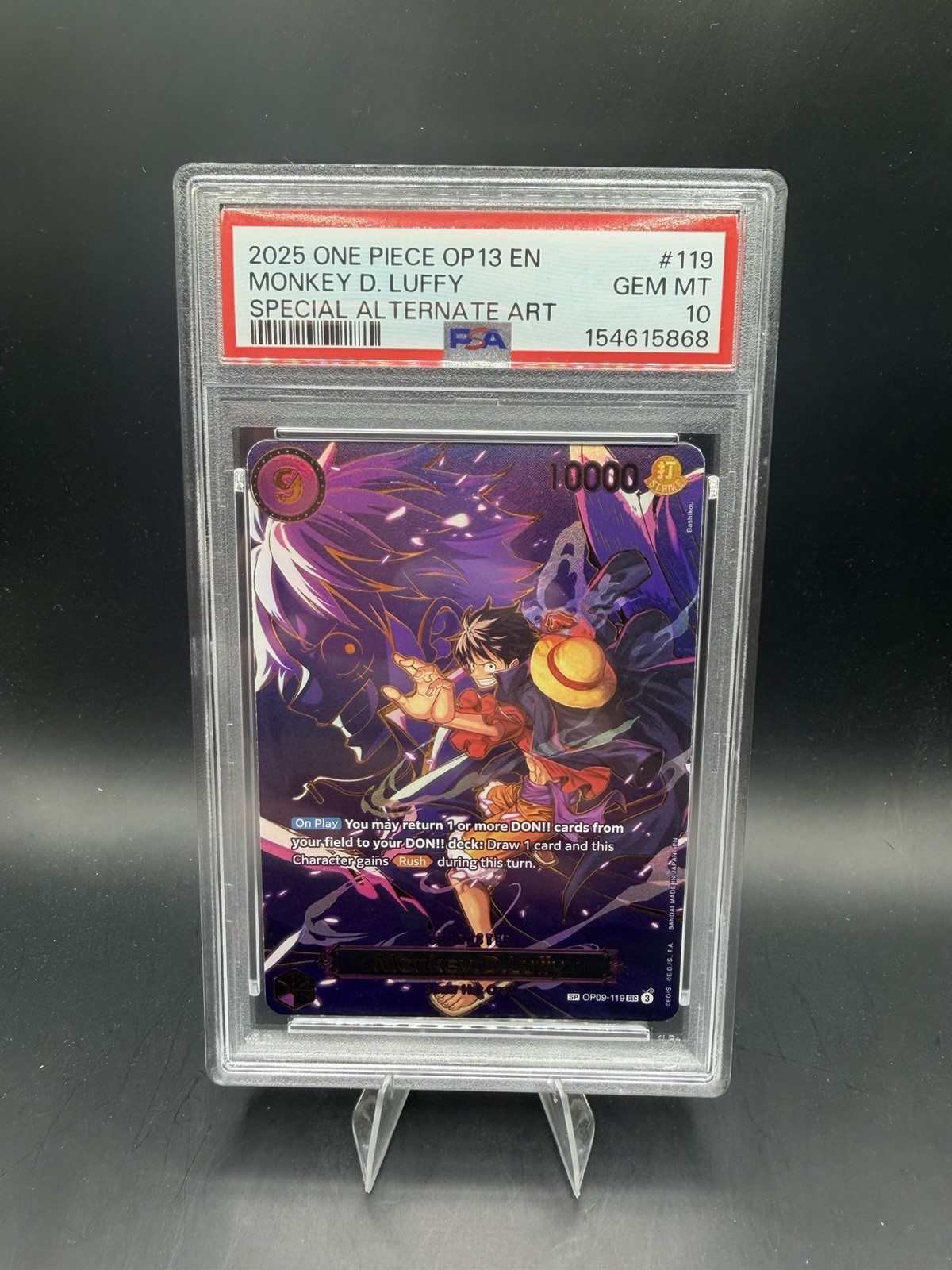 2025 One Piece OP13 En Special Alternate Art #119 Monkey D. Luffy PSA 10 GEM MT