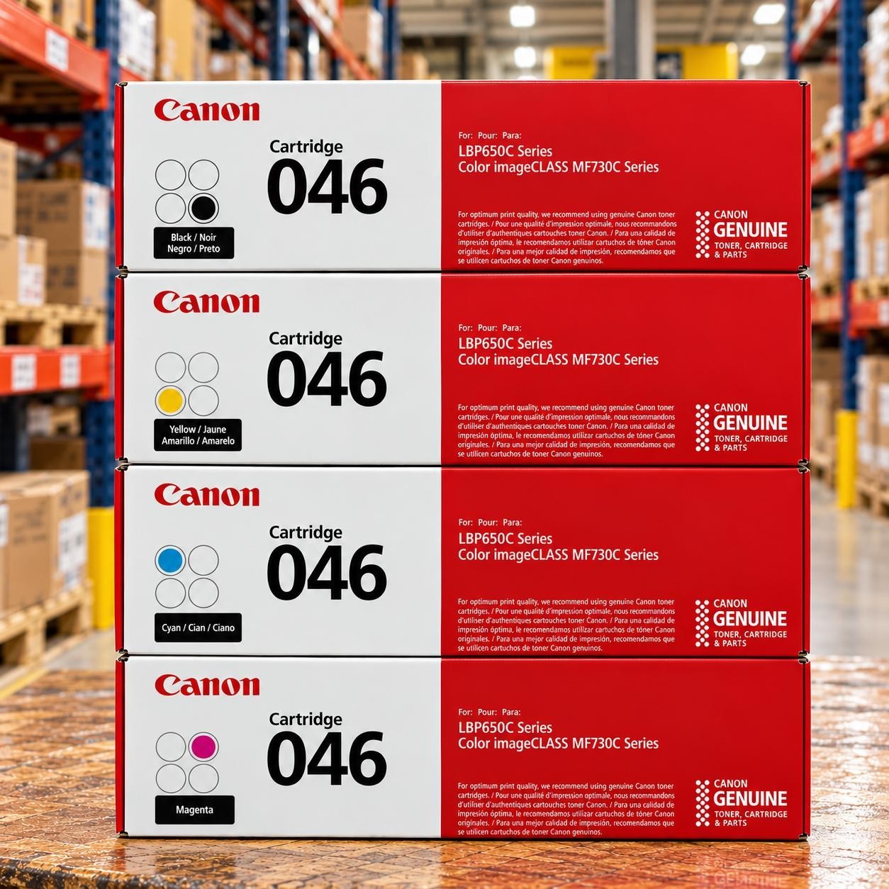 Canon 046 Toner Cartridge Set 4-Pack CMYK LBP650C MF730C 4-Colors New Sealed Box