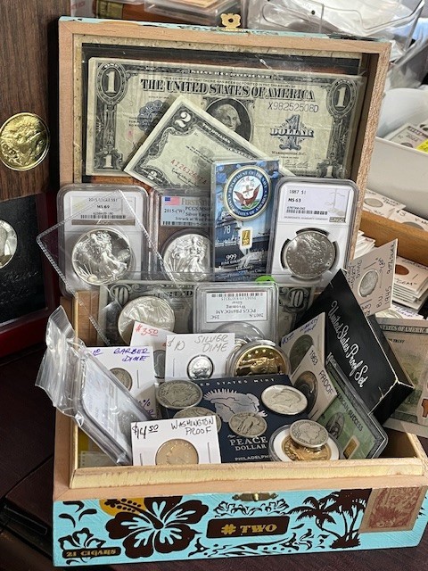 Premium Coin Estate Lot Graded Silver Coins, Gold & Silver Bars & U.S. Currency Premium Coin Estate Lot Graded Silver Coins, Gold & Silver Bars & U.S. Currency