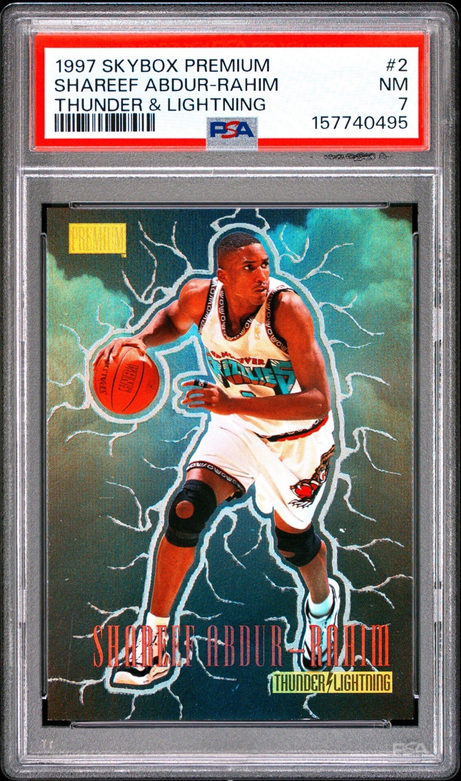 1997-98 Skybox Premium Thunder and Lightning Shareef Abdur-Rahim #2 PSA 7 1997-98 Skybox Premium Thunder and Lightning Shareef Abdur-Rahim #2 PSA 7