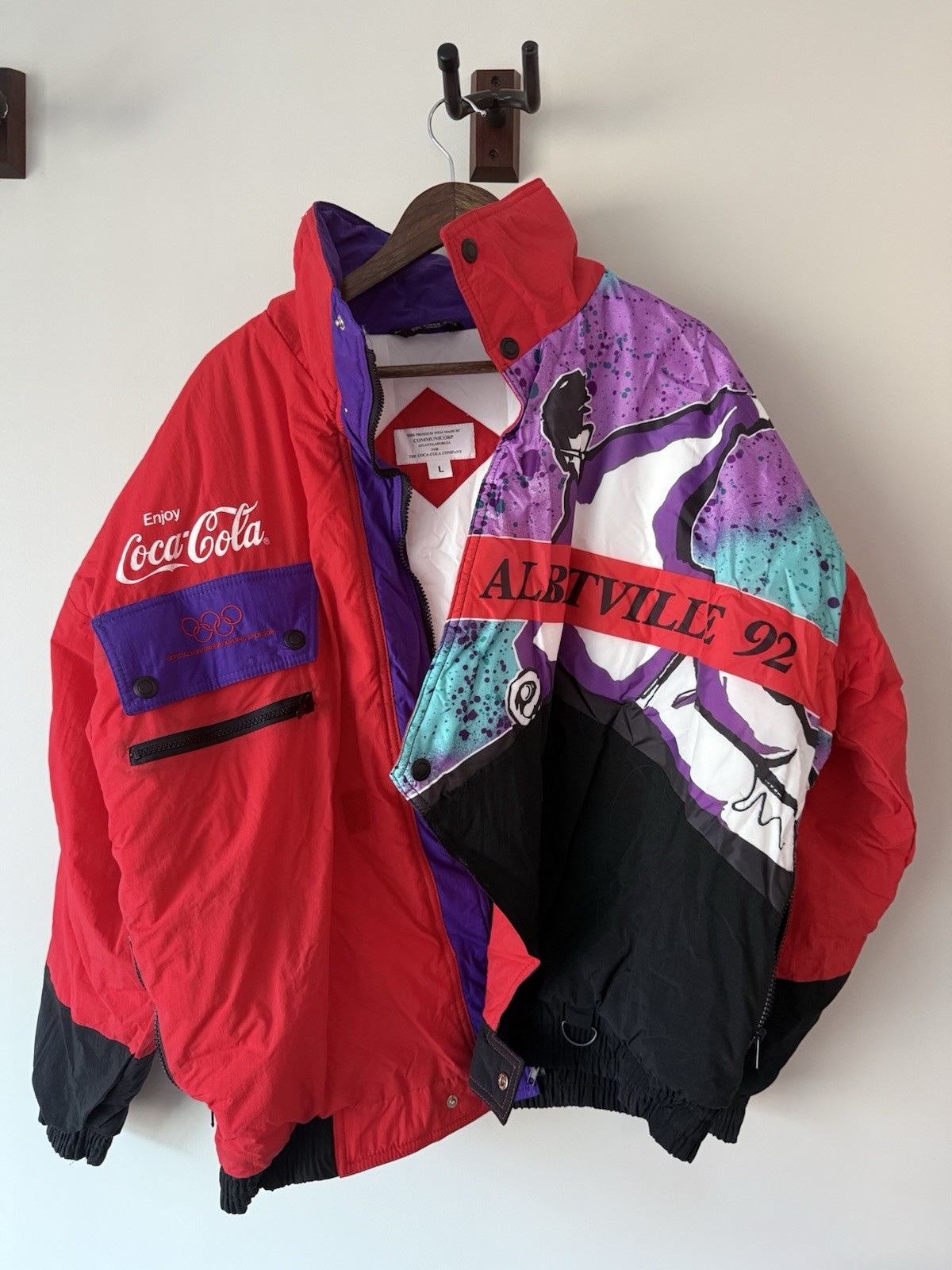 RARE Vintage 1992 Albertville Coca-Cola Olympics SKI Jacket Size XL