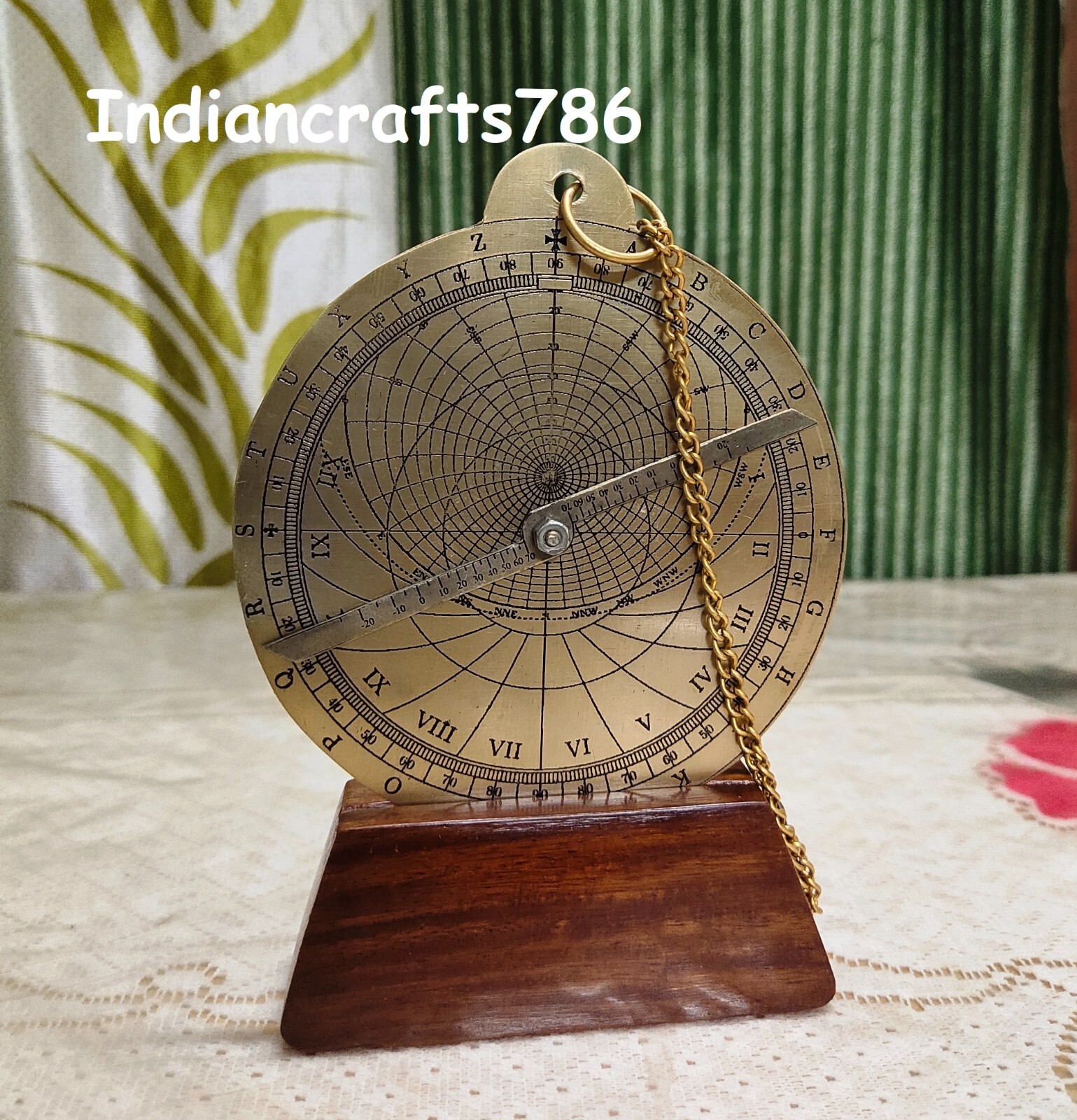 Antique Brass Astrolabe Quadrant Star Finding Device Astronomy 4'' Handmade Gift