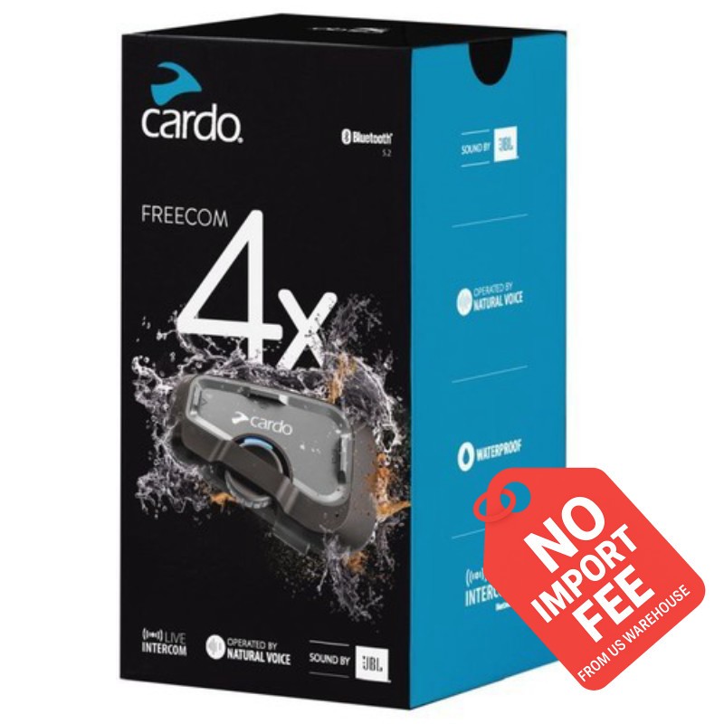 Cardo Freecom 4X Bluetooth Intercom Single Pack – JBL Audio Motorcycle System