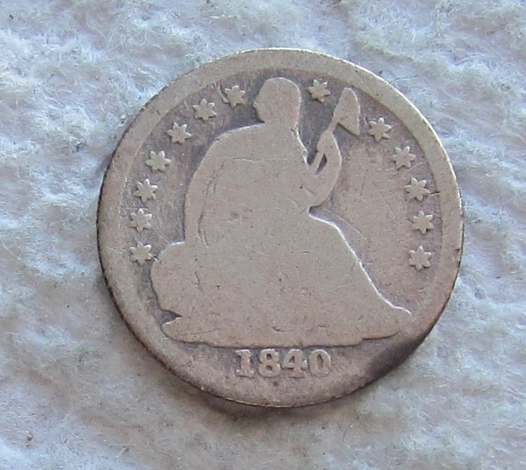 1840-O No Drapery Seated Liberty Half Dime Rare Date Cleaned Scratched Filler