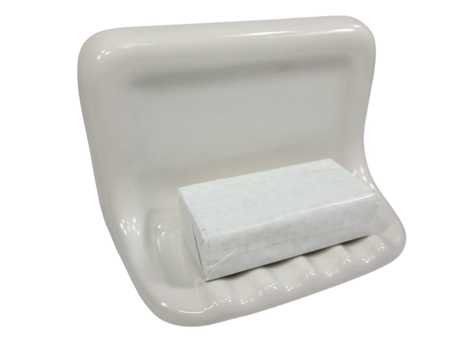 Vintage White Ceramic Tile Soap Dish Shower Tray Holder Mid Century Modern Retro
