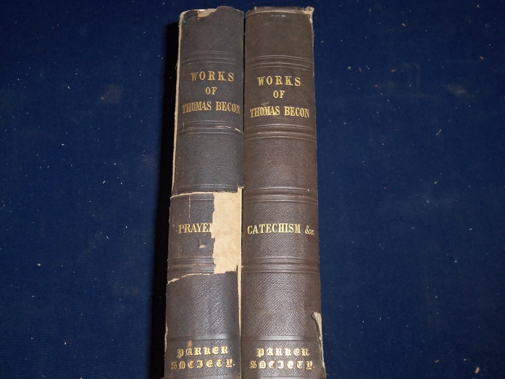 1844 WORKS OF THOMAS BEACON SET OF 2 VOLUMES - CATHECHISM - PRAYERS - KD 1013