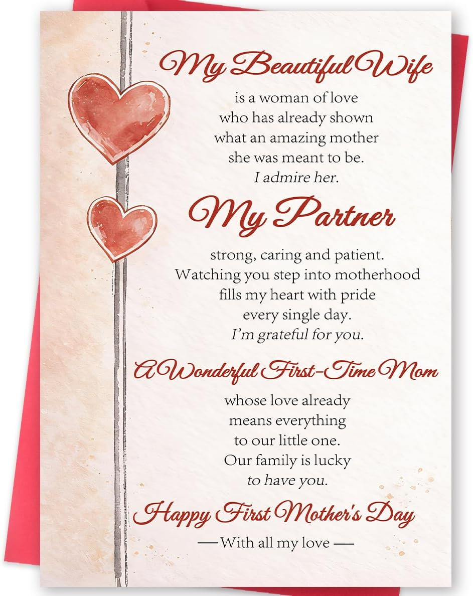 First Mother\'S Day Card for Wife, First Mother\'S Day Card Gift for Wife from Hus First Mother\'S Day Card for Wife, First Mother\'S Day Card Gift for Wife from Hus