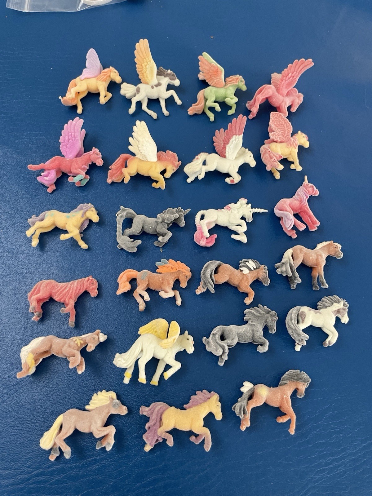 Vintage Mini Bella Sara Horses Figure Velvet Flocked Bases - Lot of 22 Vintage Mini Bella Sara Horses Figure Velvet Flocked Bases - Lot of 22