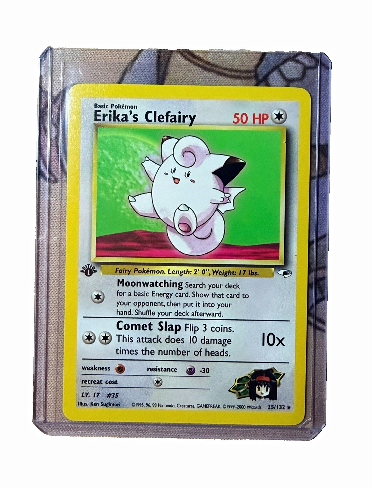 Wizards of the Coast 2000 Pokémon Gym Heroes 1st Edition Erika's Clefairy #25 Wizards of the Coast 2000 Pokémon Gym Heroes 1st Edition Erika's Clefairy #25