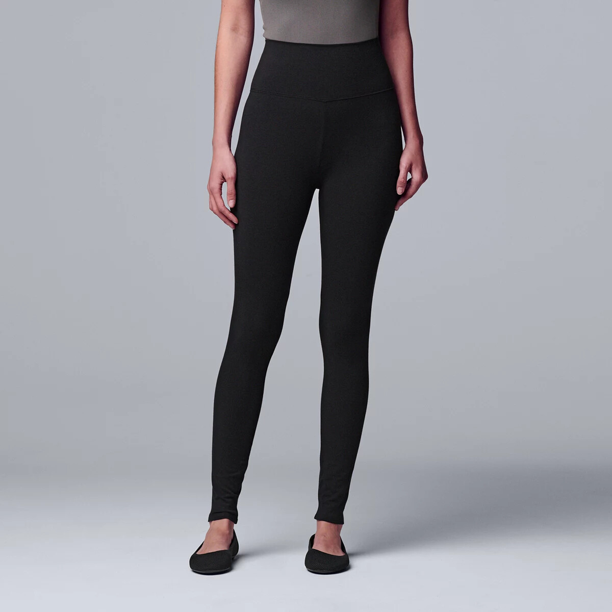 Simply Vera Vera Wang Women' Black Live-In Shaping High Rise Leggings - S/M/L/XL