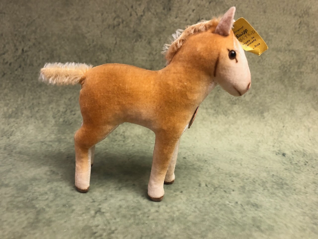 Vintage 1952 Steiff Pony Fohlen Velveteen Vibrant airbrushing all ID\'s MINT Vintage 1952 Steiff Pony Fohlen Velveteen Vibrant airbrushing all ID\'s MINT