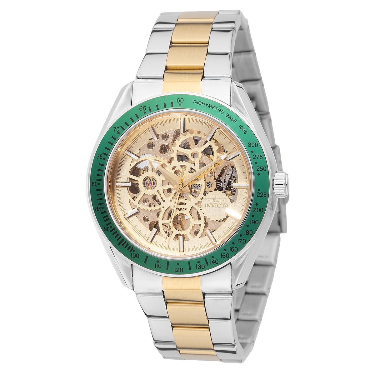 NEW INVICTA 69454 OBJET D ART AUTOMATIC SKELETON BLACK  GOLD STEEL WATCH 43MM