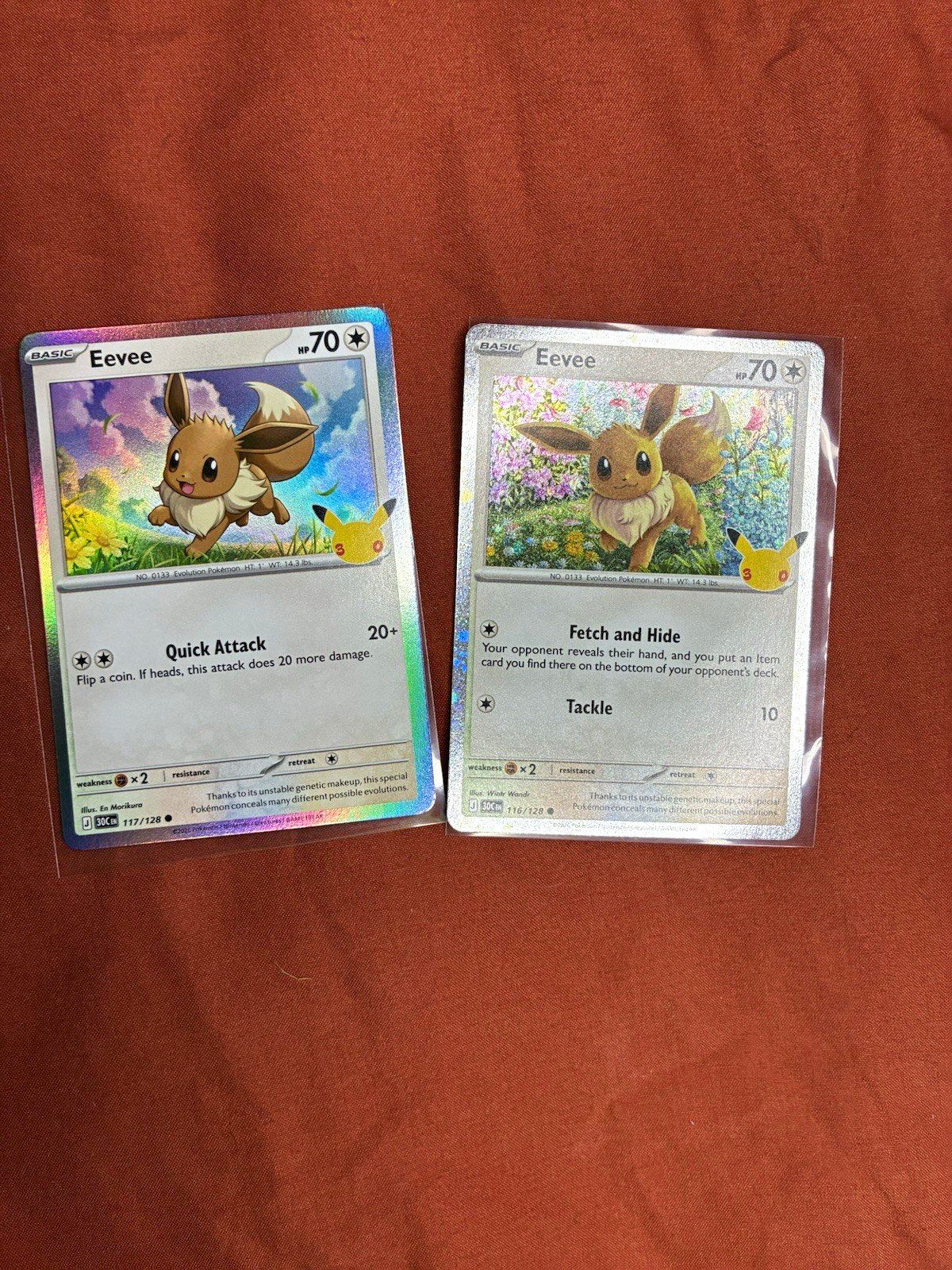 Eevee 116/128 & 117/128 Lot of 2 Holo Full Art Scarlet & Violet promo included