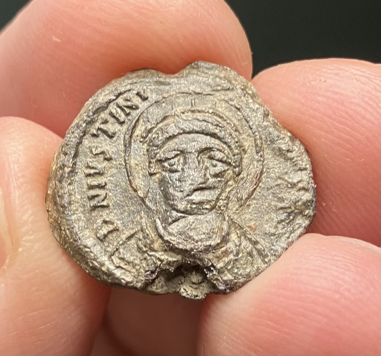 Byzantine Lead Seal of Emperor Justinian I (527-565 AD). Winged Victory. ex-CNG.
