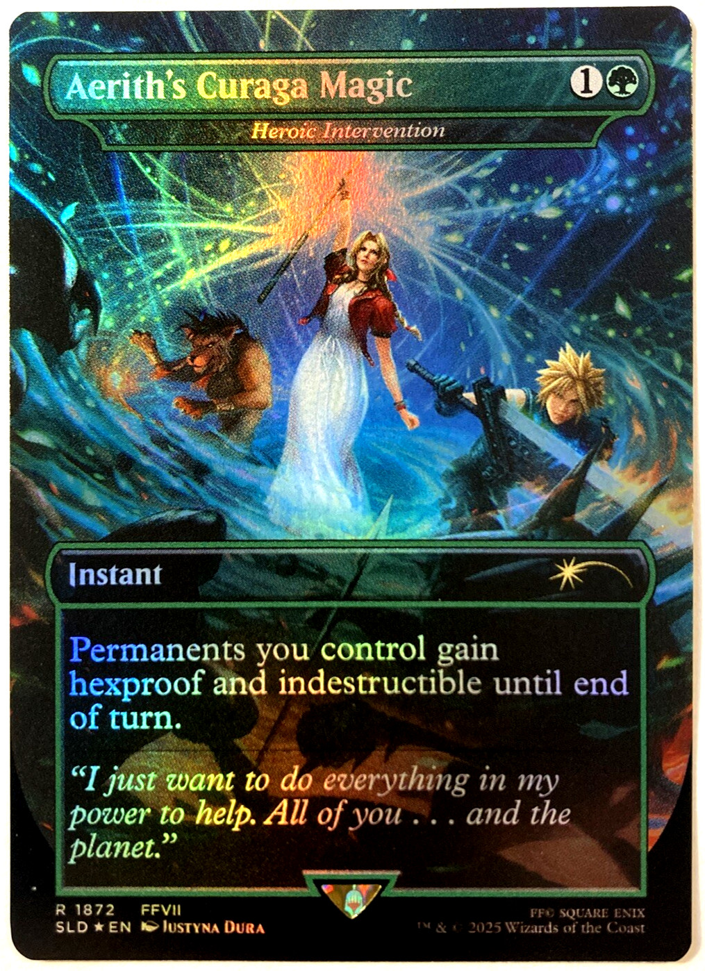 MTG Aerith\'s Curaga Magic (Rainbow Foil) Secret Lair x Final Fantasy 1872 FFVII