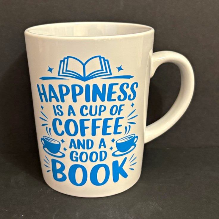 Ceramic Coffee Mug 15oz- White/Blue Text \ Ceramic Coffee Mug 15oz- White/Blue Text \