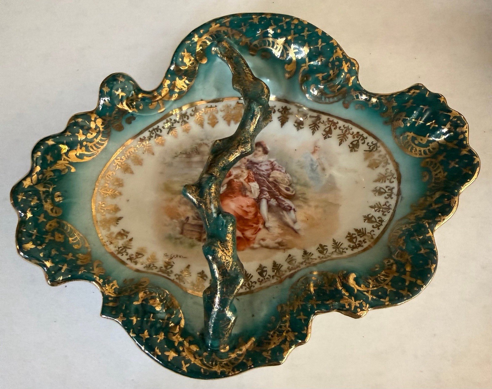 Antique Victoria Carlsbad Austria Vanity Dresser Serving Tray Floral Design Antique Victoria Carlsbad Austria Vanity Dresser Serving Tray Floral Design