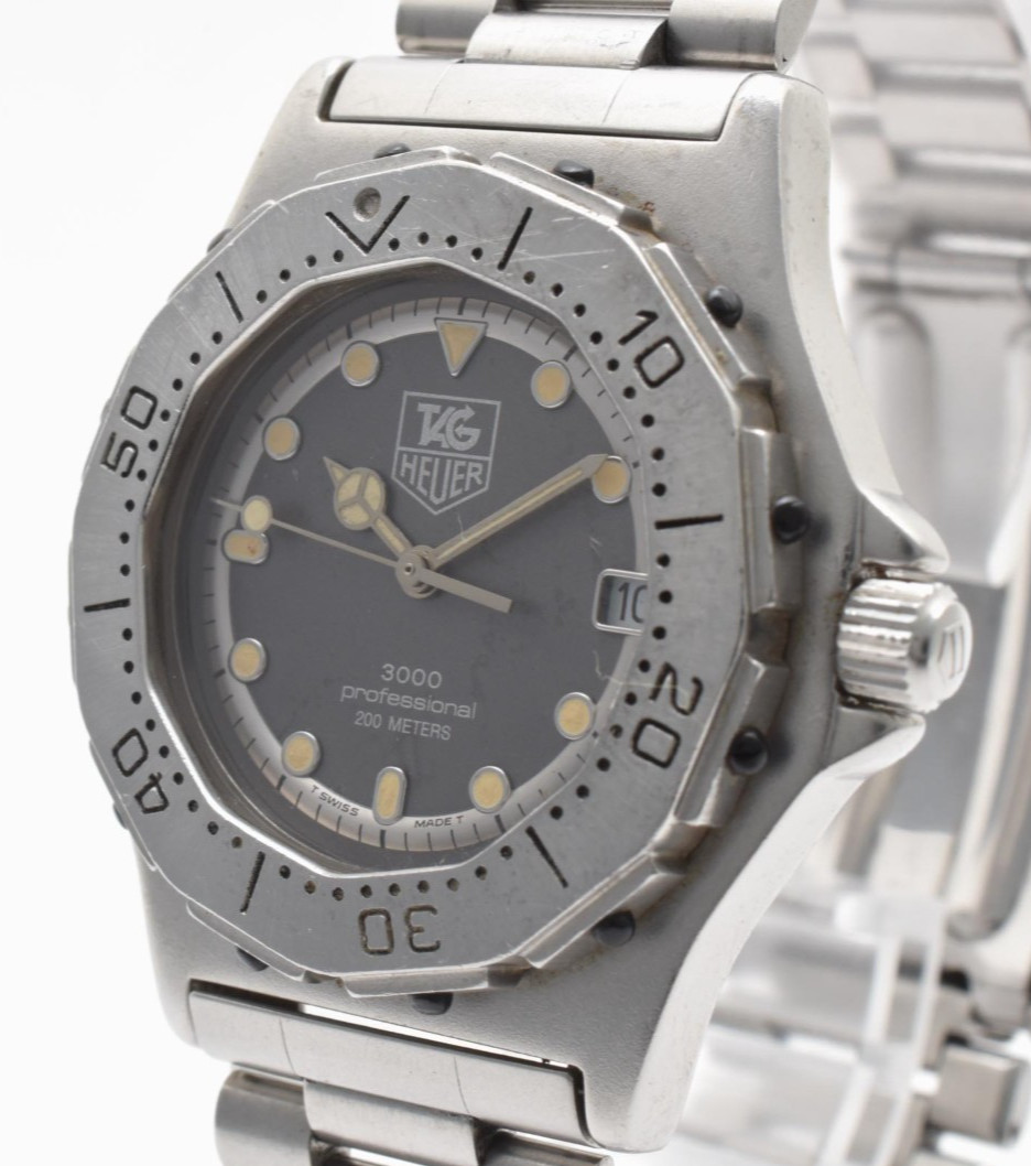 [Exc＋5] TAG Heuer 3000 Professional 932.213 Quartz Grey Diver Men\'s Watch JAPAN