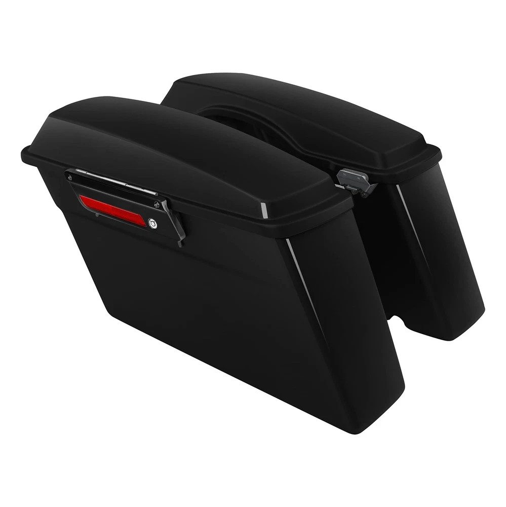 Black Hard Saddlebags W Lids Black Latches for Road King Street Glide 1994-2013