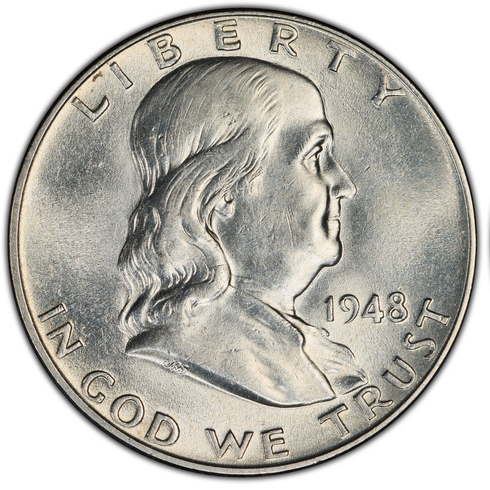 1948 50c Franklin Half Dollar Brilliant Uncirculated US Coin Mint