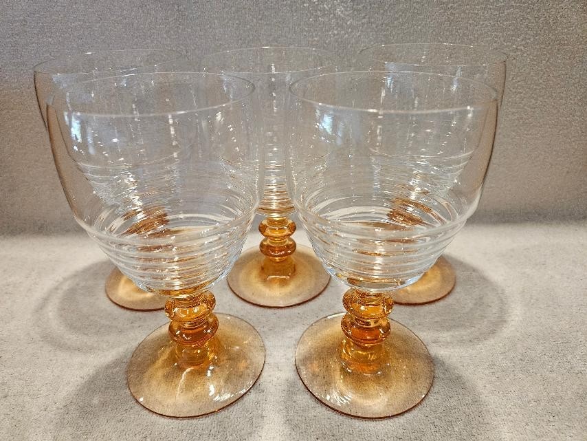 FIVE UNIQUE VINTAGE BRYCE GLASS ART DECO \ FIVE UNIQUE VINTAGE BRYCE GLASS ART DECO \