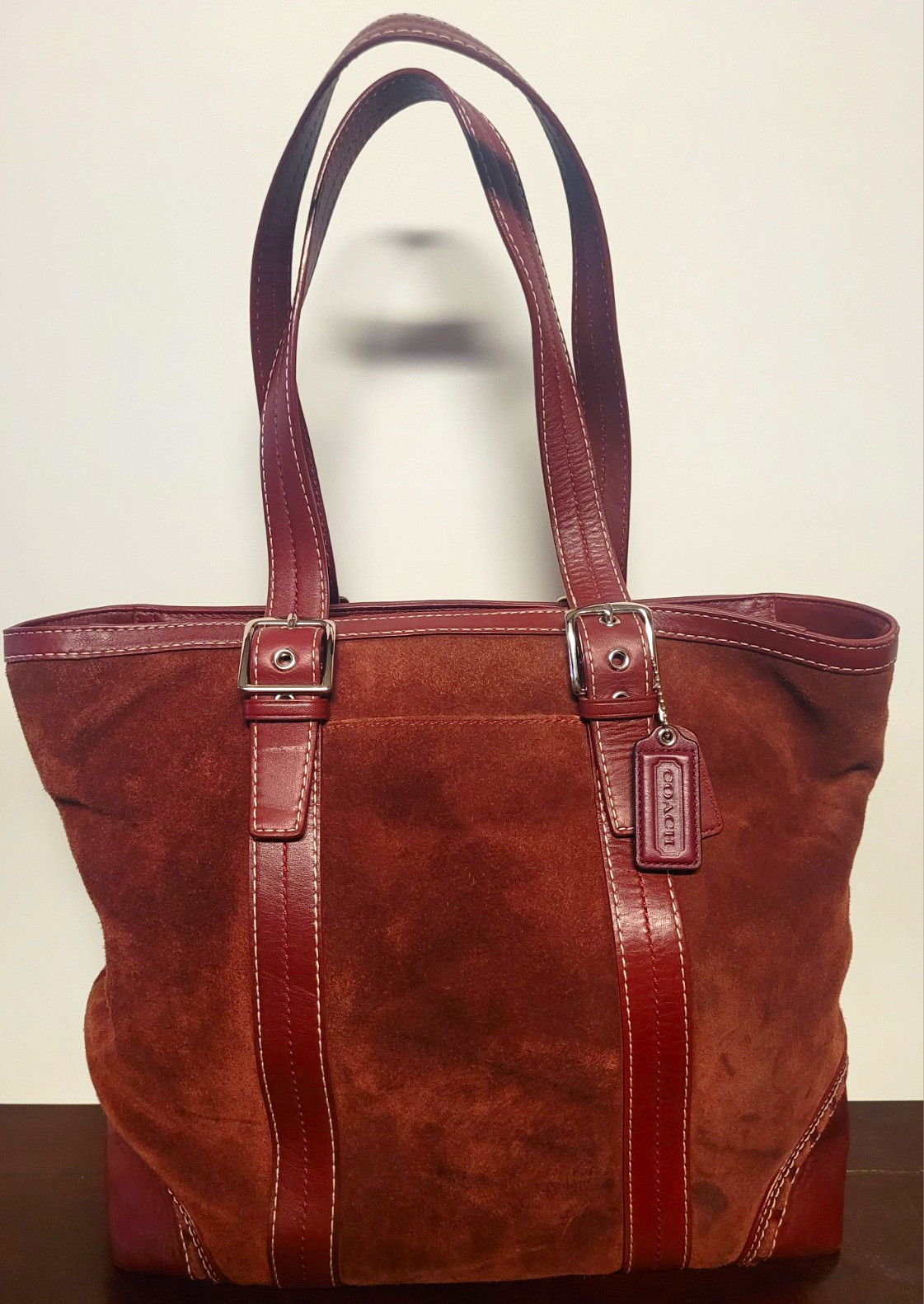 Vintage Coach Burgundy Suede Leather Vintage Coach Burgundy Suede Leather