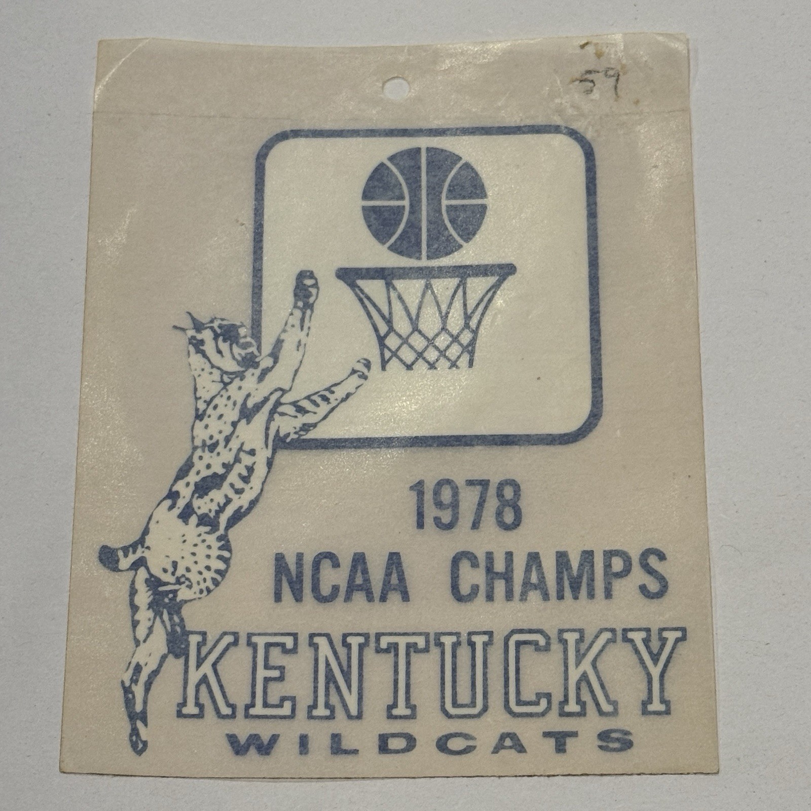 Vintage 1978 NCAA Champs University of Kentucky Wildcats Decal UK CATS EPHEMERA