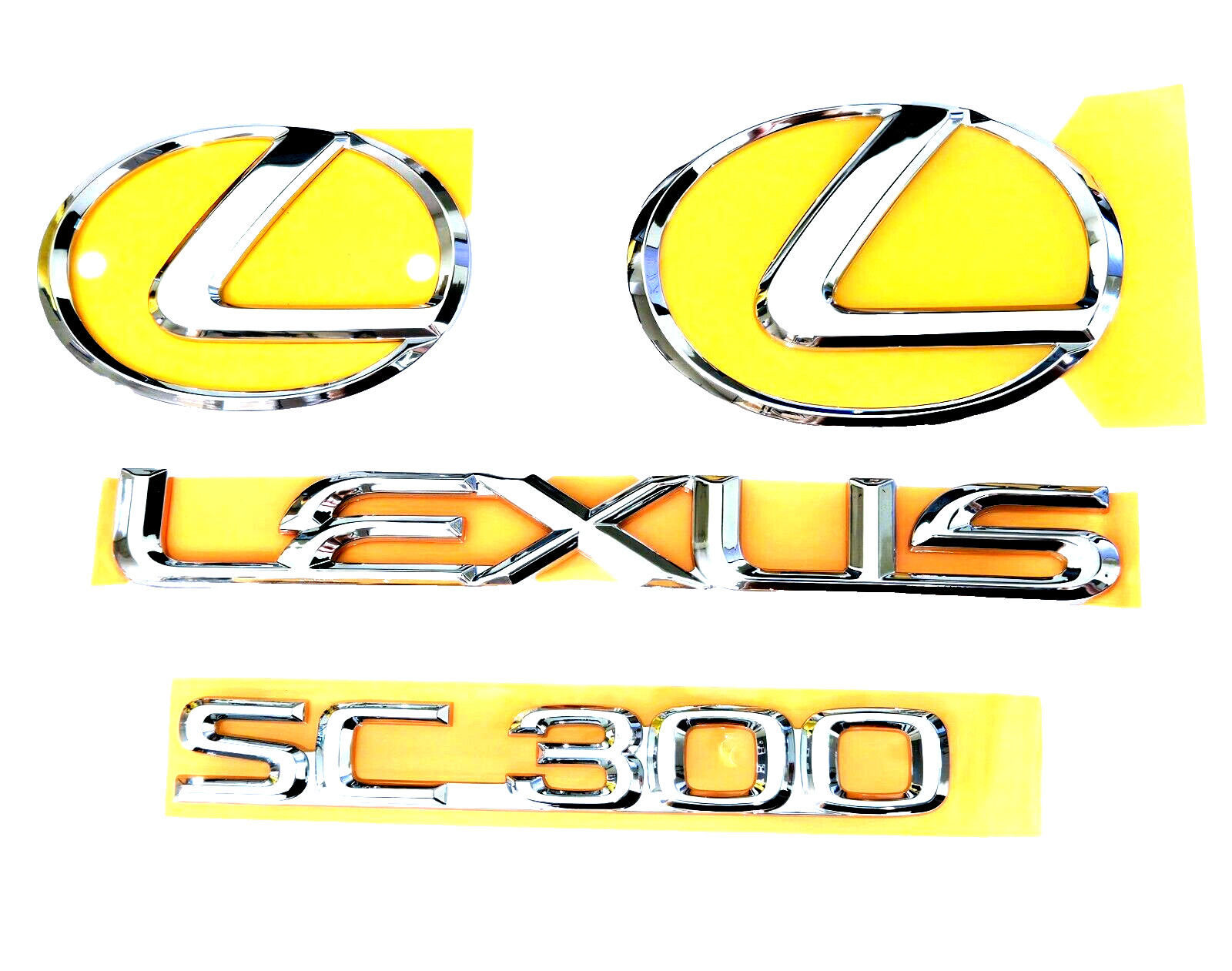 92-97 LEXUS SC300 EMBLEM KIT CHROME FRONT & REAR 1992 1993 1994 1995 1996 1997