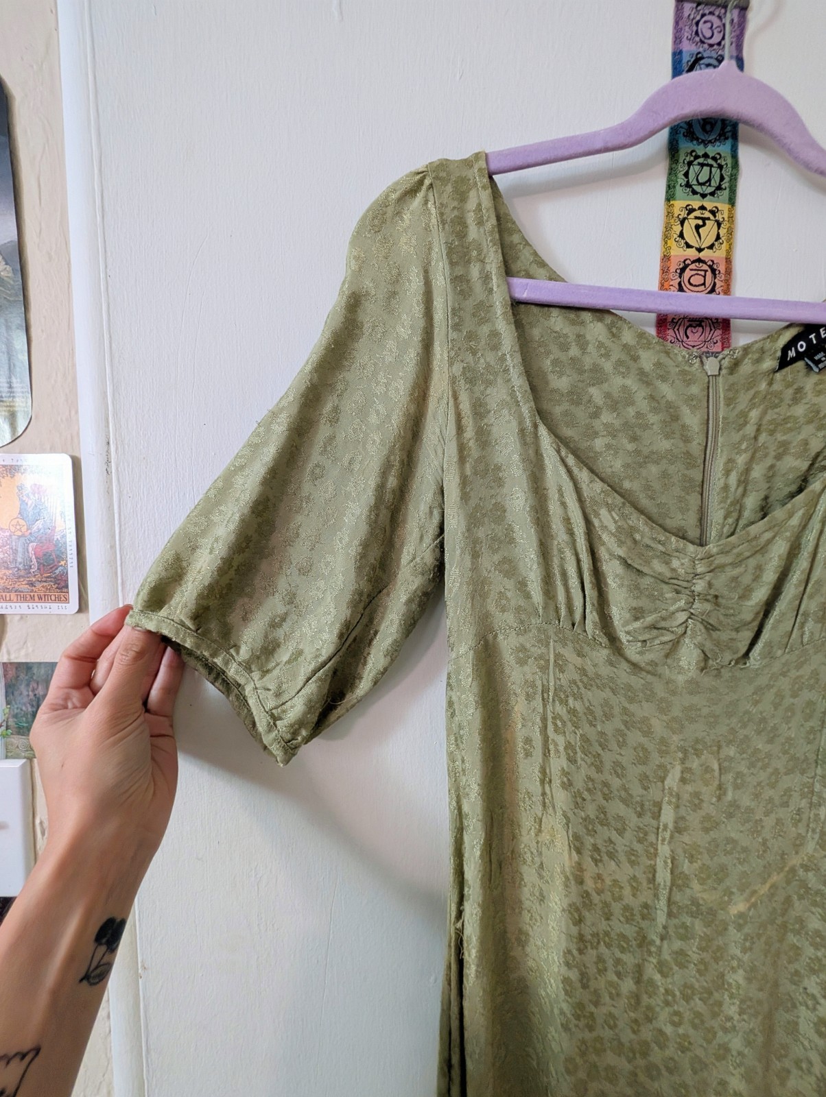 Motel Rocks Sage green dress