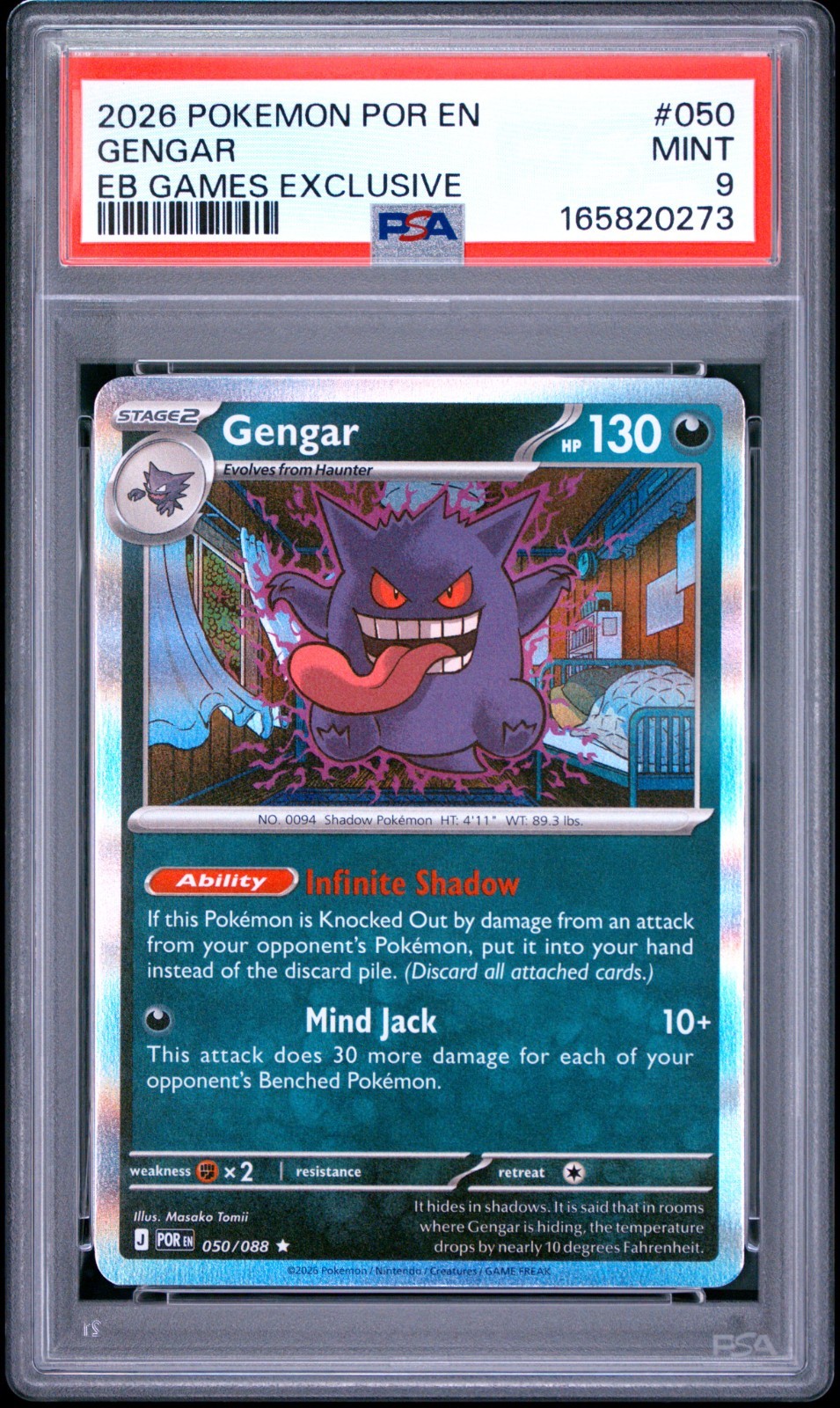 2026 POKEMON POR EN-PERFECT ORDER EB GAMES EXCLUSIVE #050 GENGAR PSA 9