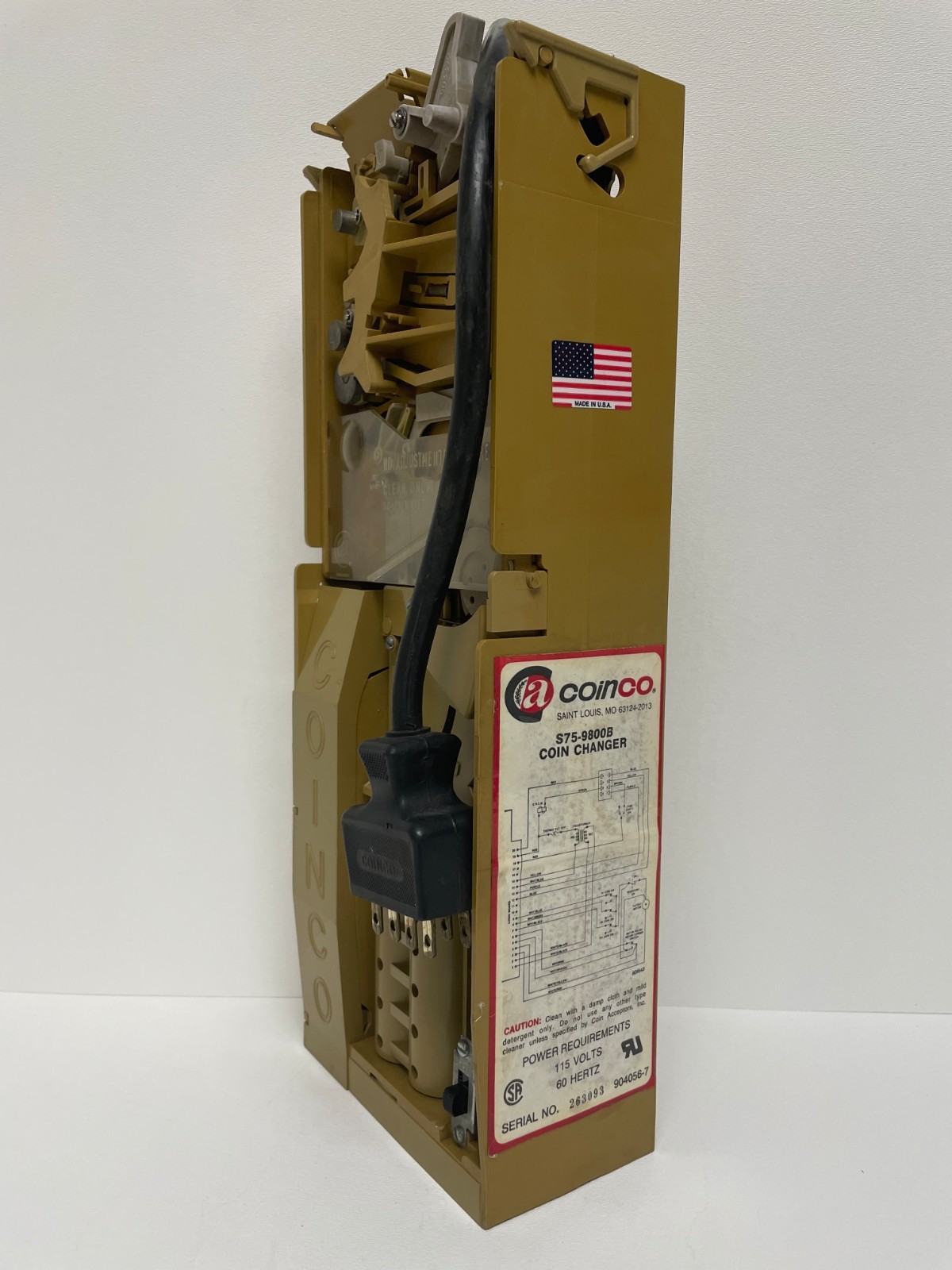COINCO S75-9800B 117v.  *COMPLETELY REBUILT* coin mech , acceptor
