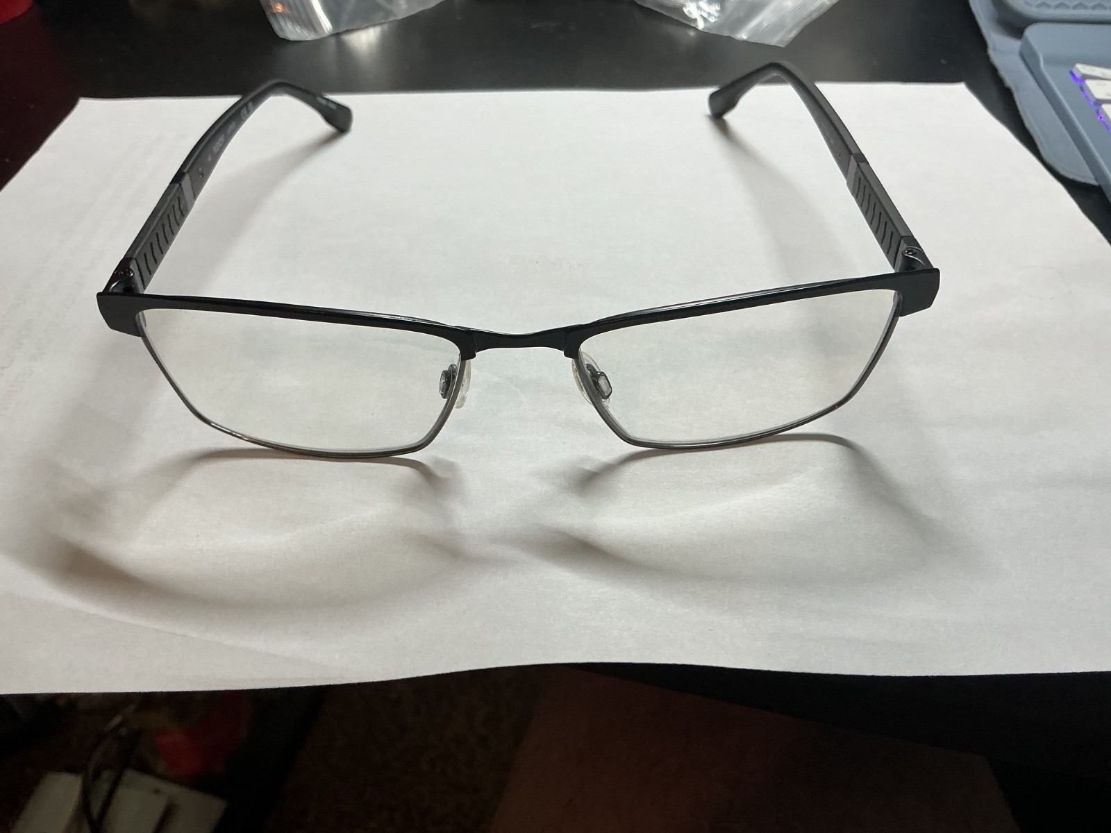 Flexon Eyeglasses Frames Latitude E1110 001 Black Silver Rectangular 55-18-145