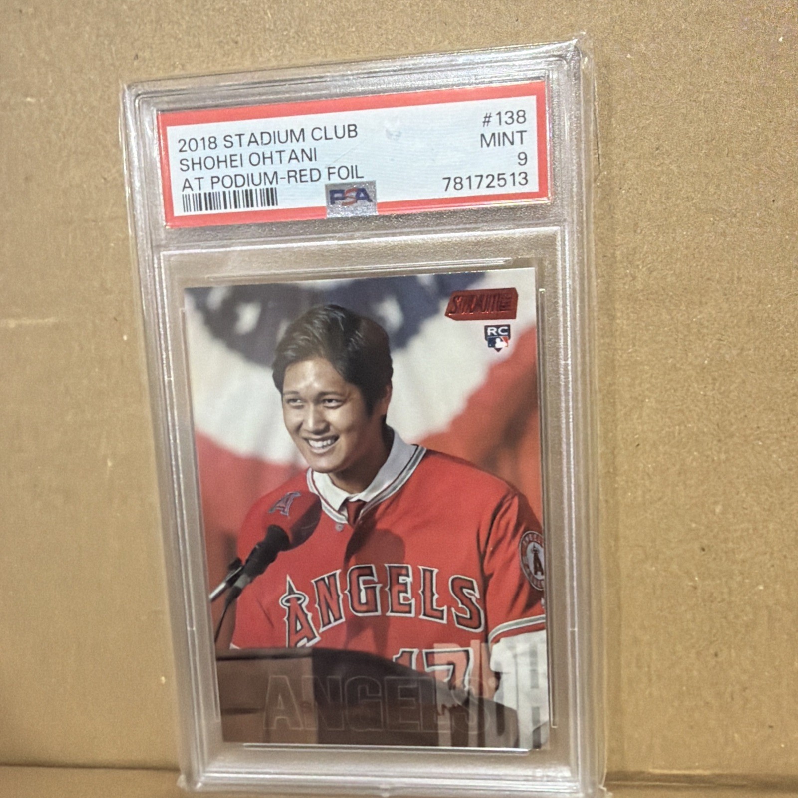 2018 Topps Stadium Club Shohei Ohtani At Podium Red Foil