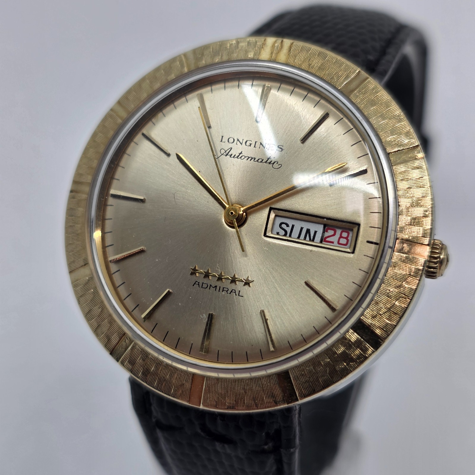 Rare Vintage Longines Admiral 5 Stars Automatic Day Date Jumbo 38mm