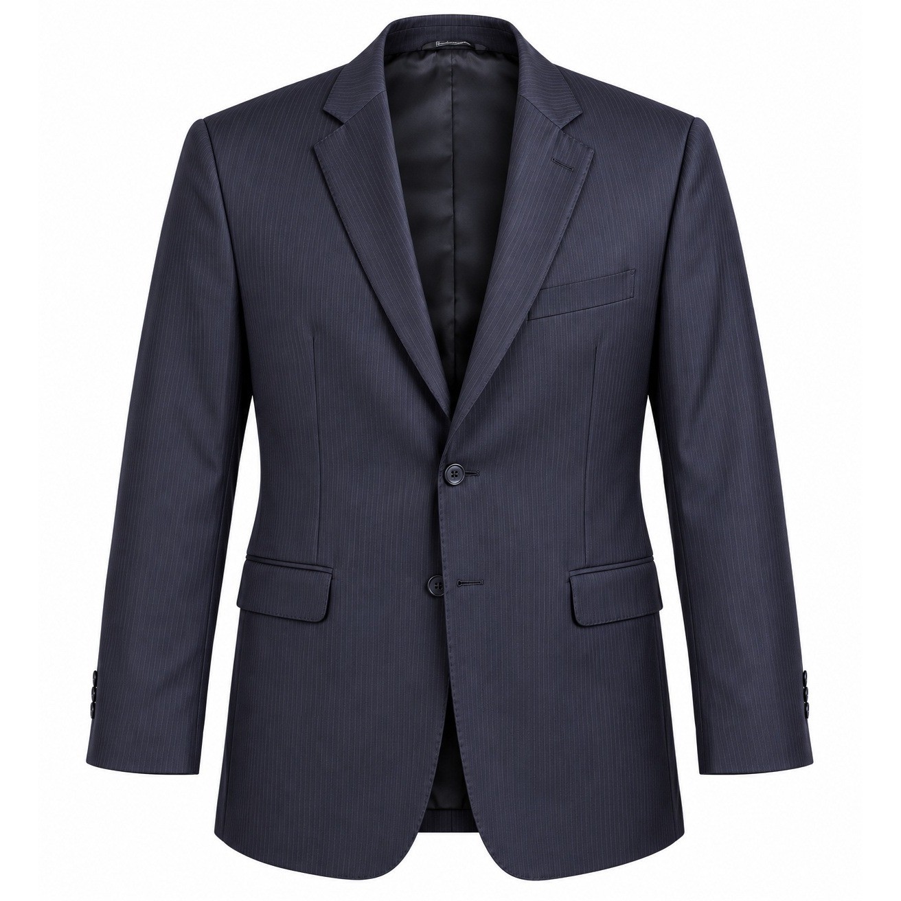 Black Saks Fifth Ave Ermenegildo Zegna Silk & Wool Blazer Navy Pinstripe 36 Slim