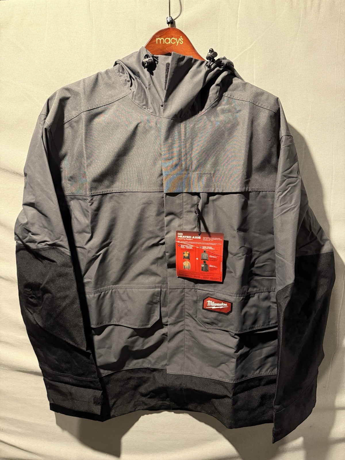 Milwaukee Hydrobreak Men\'s Rain Shell Jacket - XL, Gray (310G-XL) Hooded G3