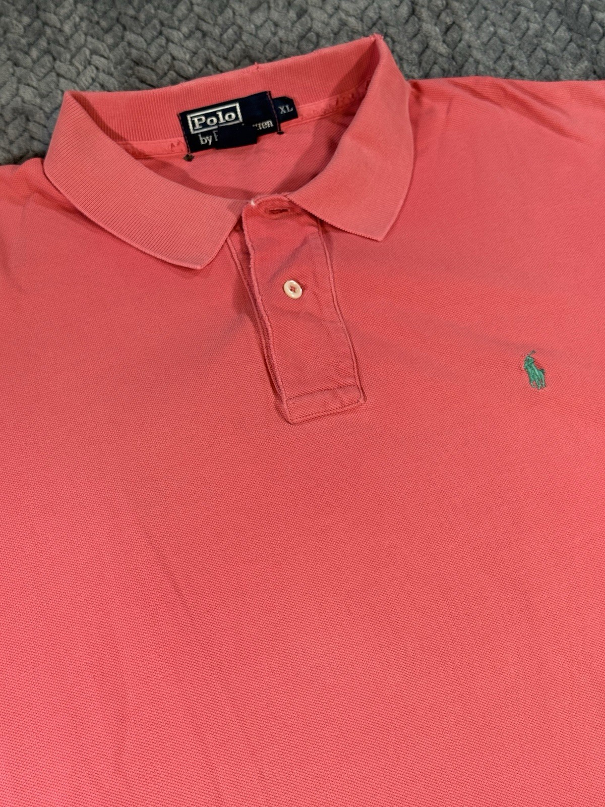 Vintage Polo Ralph Lauren Shirt Men\'s XL Pink Made USA Faded Distressed Vintage Polo Ralph Lauren Shirt Men\'s XL Pink Made USA Faded Distressed