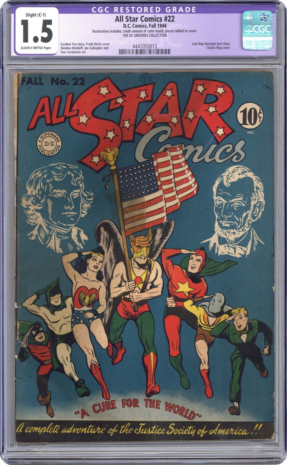 All Star Comics #22 CGC 1.5 RESTORED 1944 4441053013