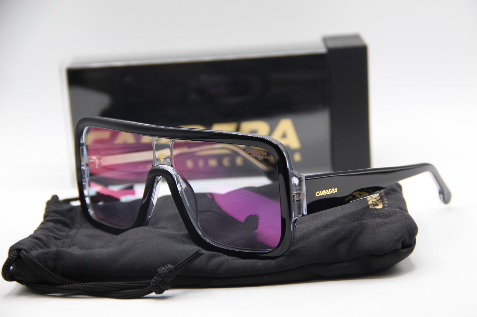 NEW CARRERA FLAGLAB 14 7C5TE BLACK GOLD CRYSTAL AUTHENTIC FRAME SUNGLASSES 62-11