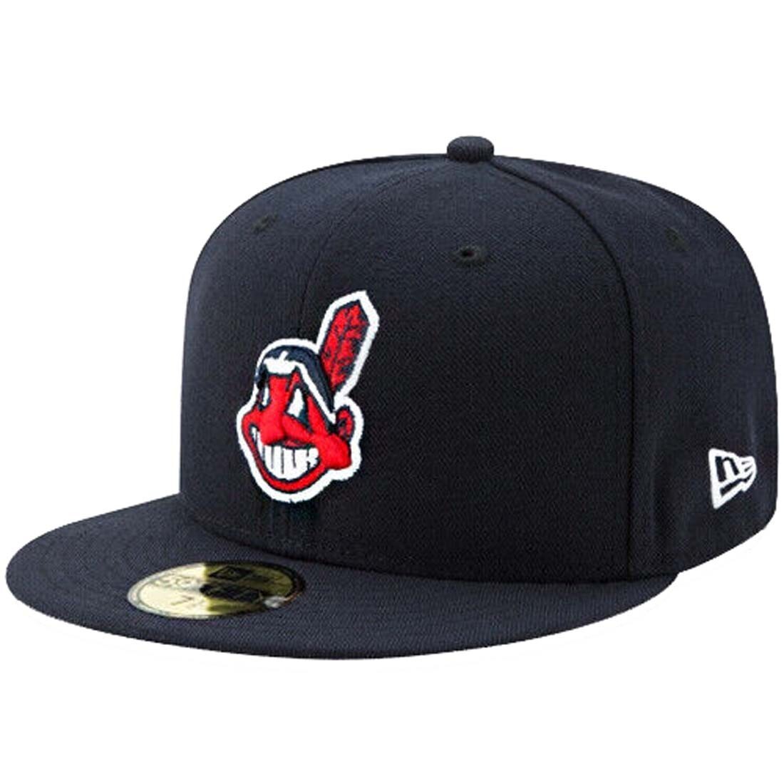 New Era Authentic MLB Cleveland Indians Wahoo Guardians Navy 59Fifty  Fitted Hat