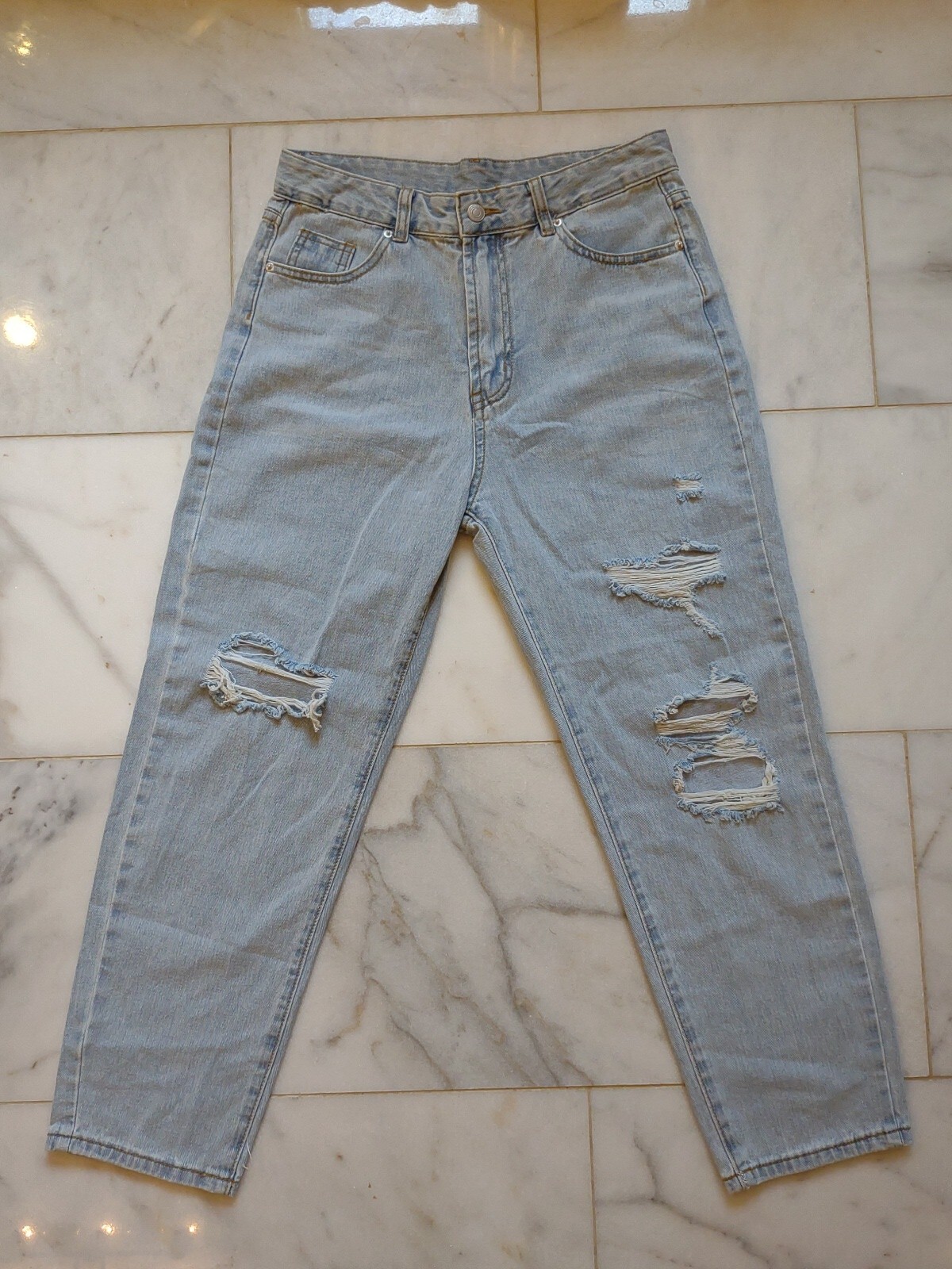 SHEIN Women\'s Juniors Distressed DENIM JEANS Jean SIZE L
